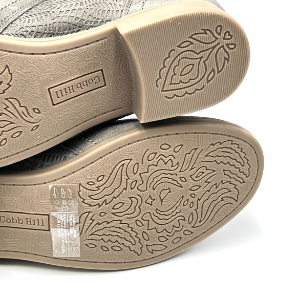 Cobb Hill Womens Size 7 Crosbie Gray - Olive Green Leather Ankle Boots Shoes - Picture 10 of 14